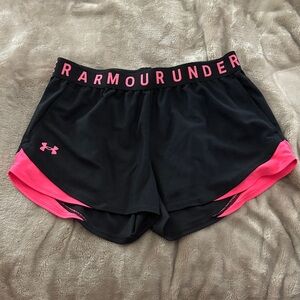 Under Armour Women's Athletic Shorts Black with Pink Accents